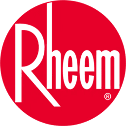 Rheem logo: red circle with bold text, representing a leading HVAC and water heating brand.