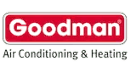 Goodman logo for air conditioning and heating services. Reliable HVAC solutions.